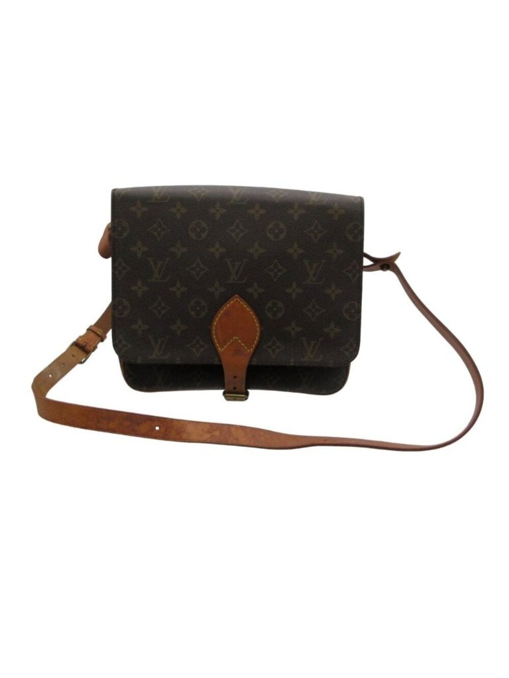 Louis Vuitton Shoulder Bag Monogram Cartouchiere GM Crossbody Purse Brown